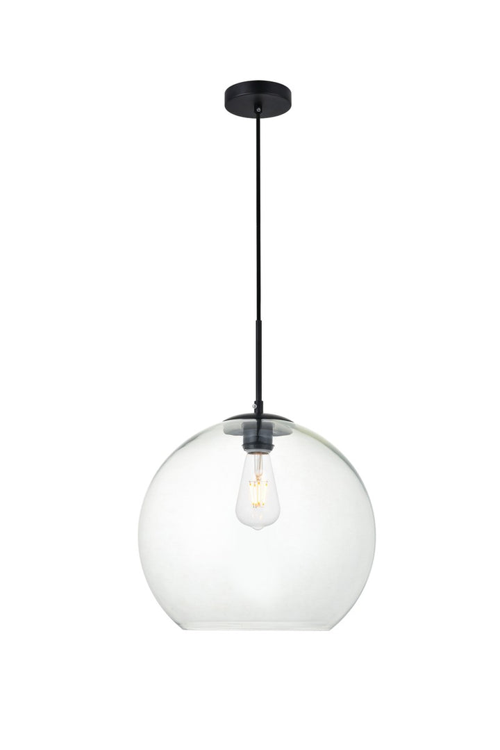 Elegant BAXTER LD2216BK Pendant Light - Black And Clear