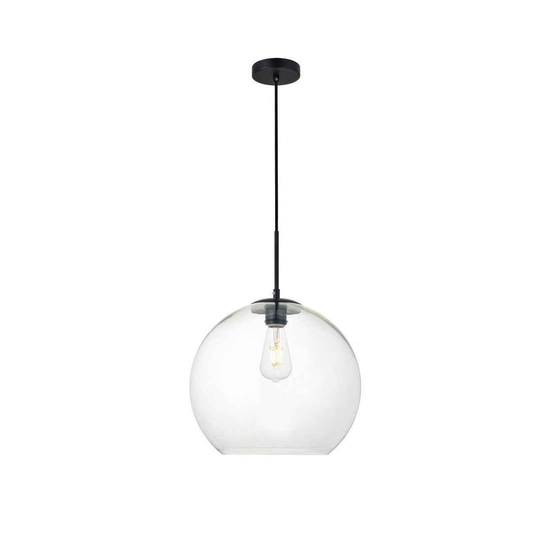 Elegant BAXTER LD2216BK Pendant Light - Black And Clear