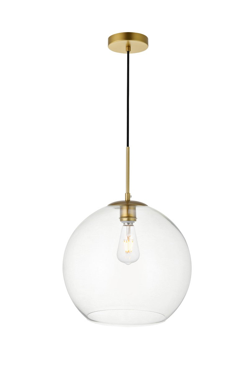 Elegant BAXTER LD2216BR Pendant Light - Brass And Clear