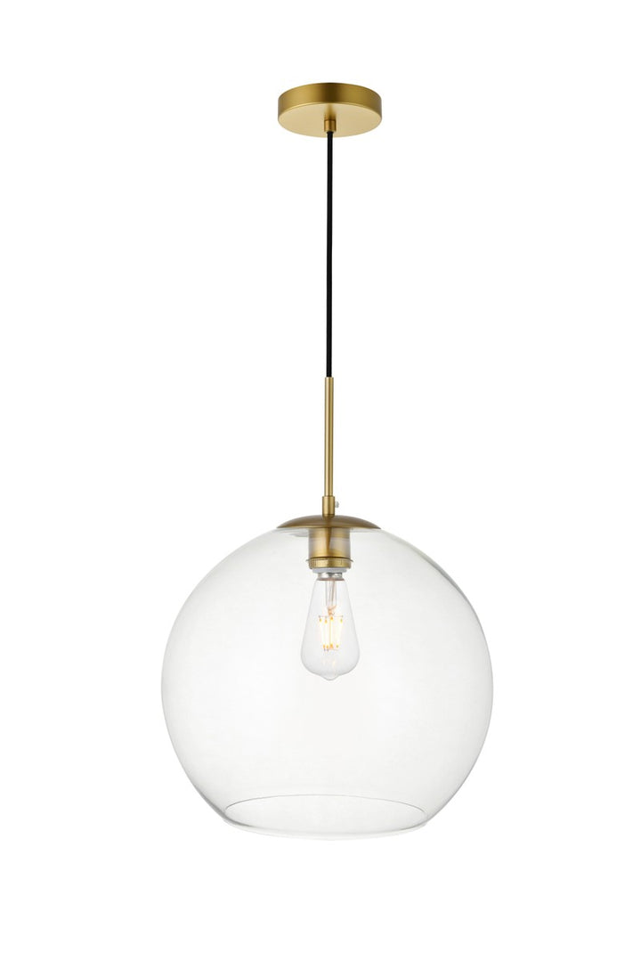 Elegant BAXTER LD2216BR Pendant Light - Brass And Clear