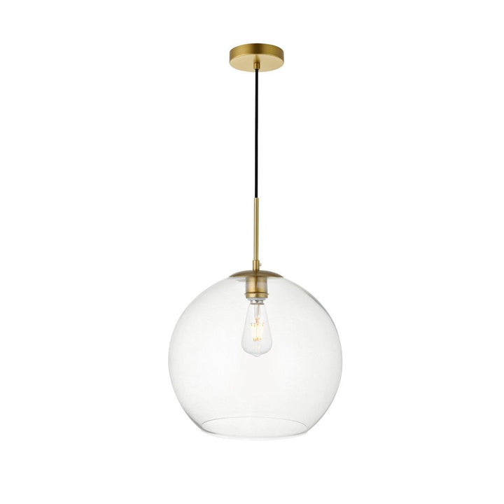 Elegant BAXTER LD2216BR Pendant Light - Brass And Clear