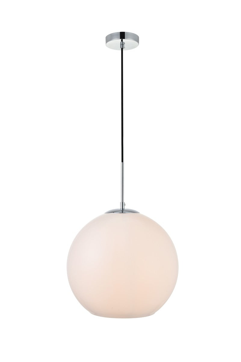 Elegant BAXTER LD2217C Pendant Light - Chrome And Frosted White