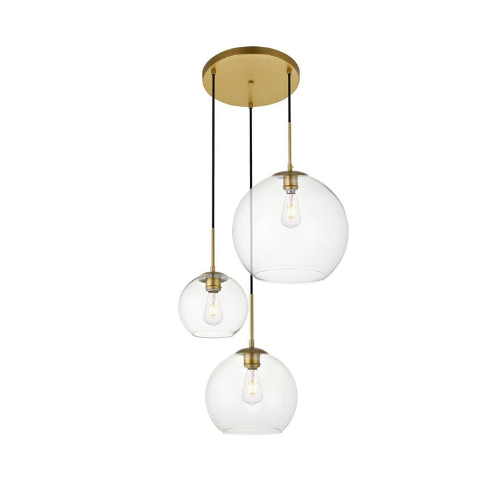 Elegant BAXTER LD2218BR Pendant Light - Brass And Clear