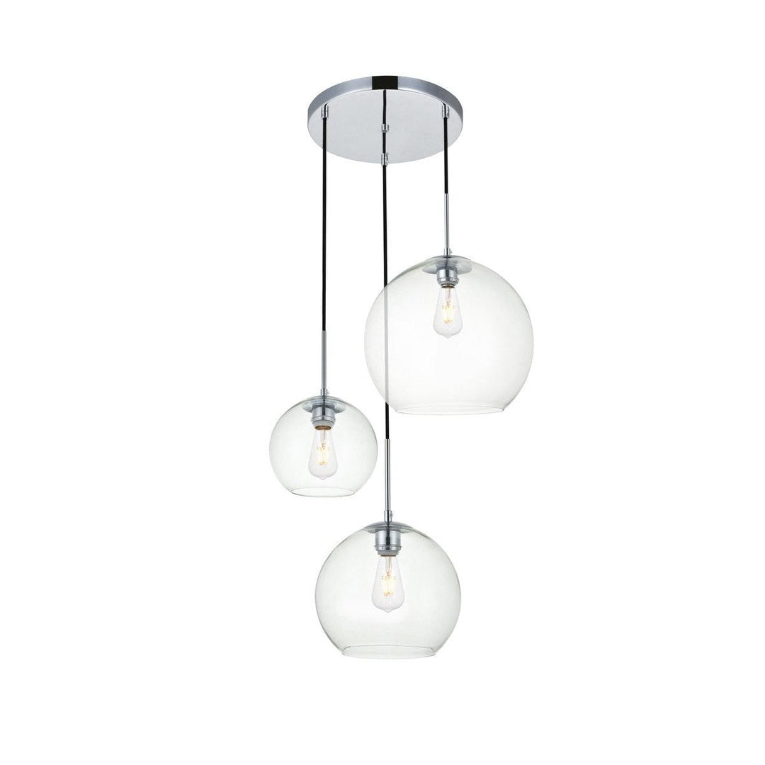 Elegant BAXTER LD2218C Pendant Light - Chrome And Clear