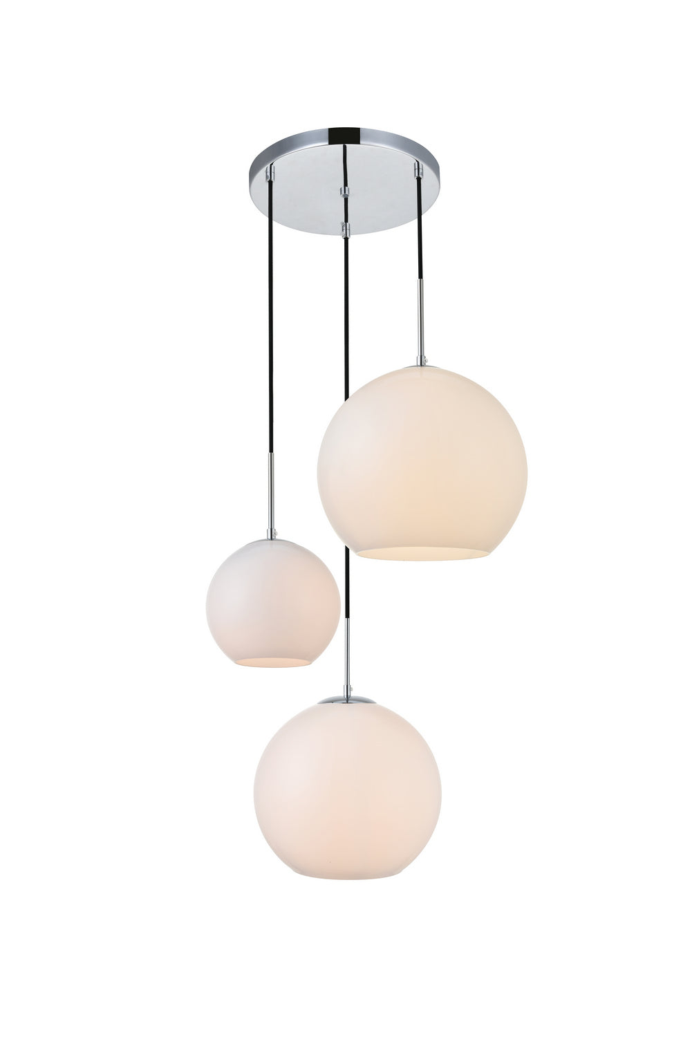 Elegant Baxter LD2219C Pendant Light - Chrome And Frosted White