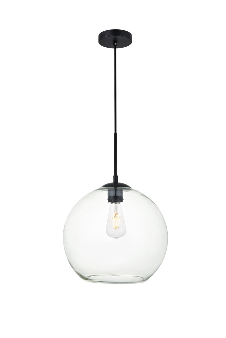 Elegant BAXTER LD2224BK Pendant Light - Black And Clear