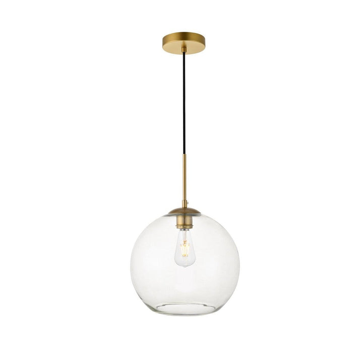 Elegant BAXTER LD2224BR Pendant Light - Brass And Clear