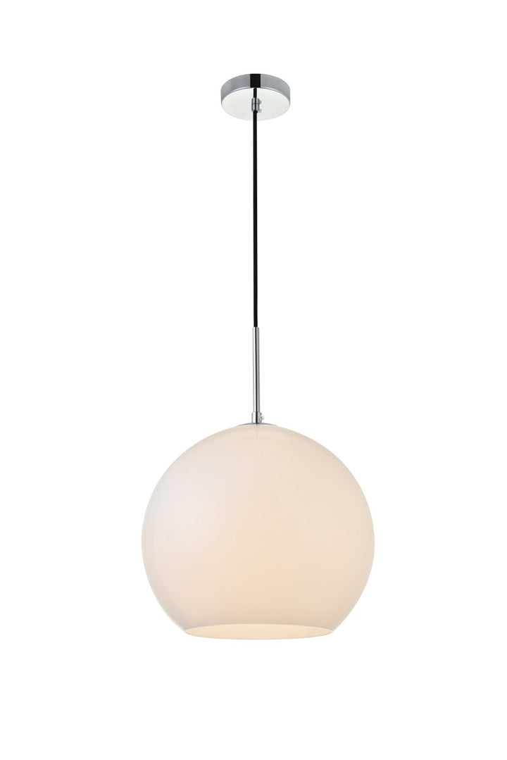 Elegant BAXTER LD2225C Pendant Light - Chrome And Frosted White