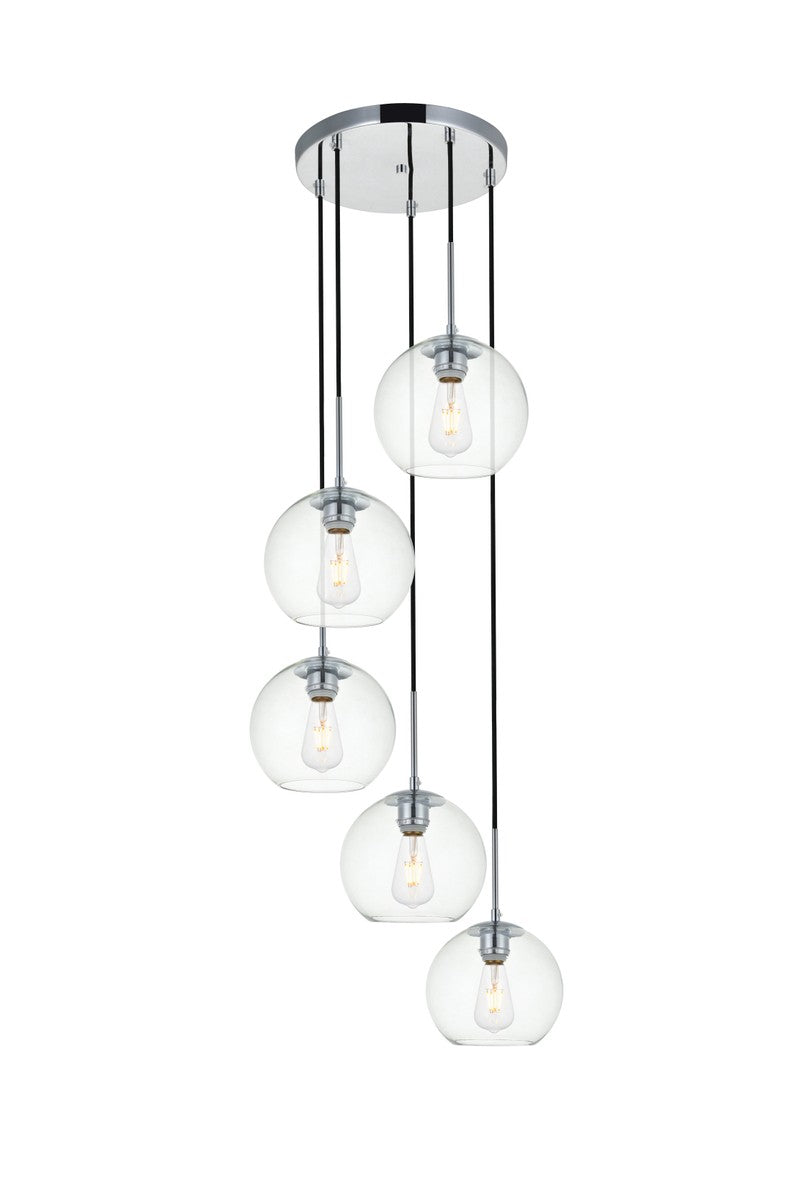 Elegant BAXTER LD2226C Pendant Light - Chrome And Clear