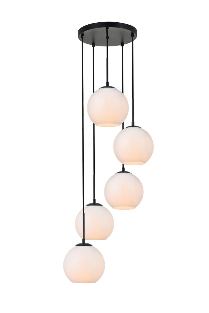 Elegant Baxter LD2227BK Pendant Light - Black And Frosted White