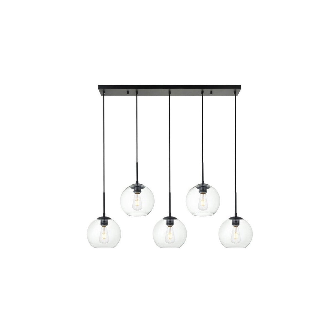 Elegant BAXTER LD2228BK Pendant Light - Black And Clear