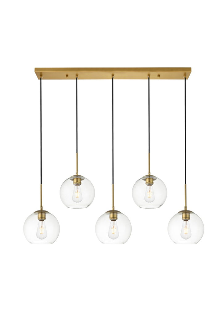 Elegant BAXTER LD2228BR Pendant Light - Brass And Clear