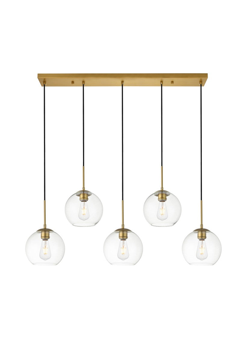 Elegant BAXTER LD2228BR Pendant Light - Brass And Clear