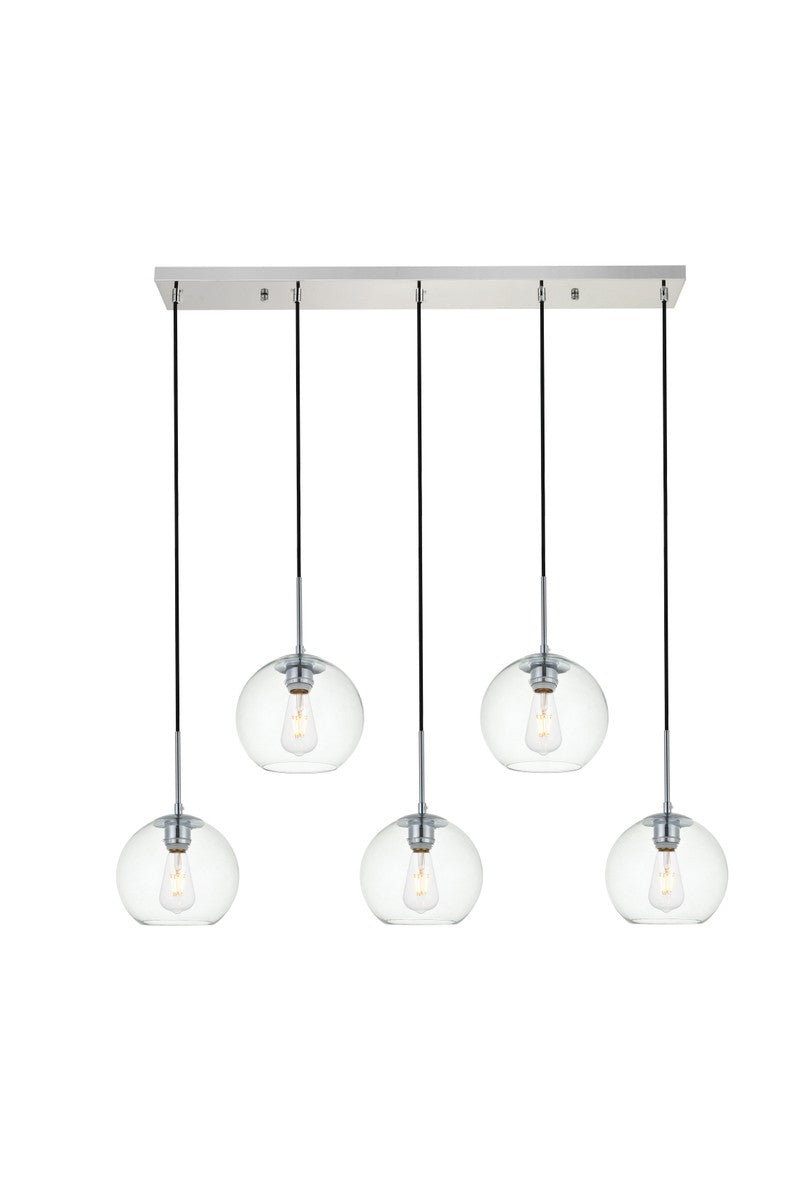 Elegant BAXTER LD2228C Pendant Light - Chrome And Clear