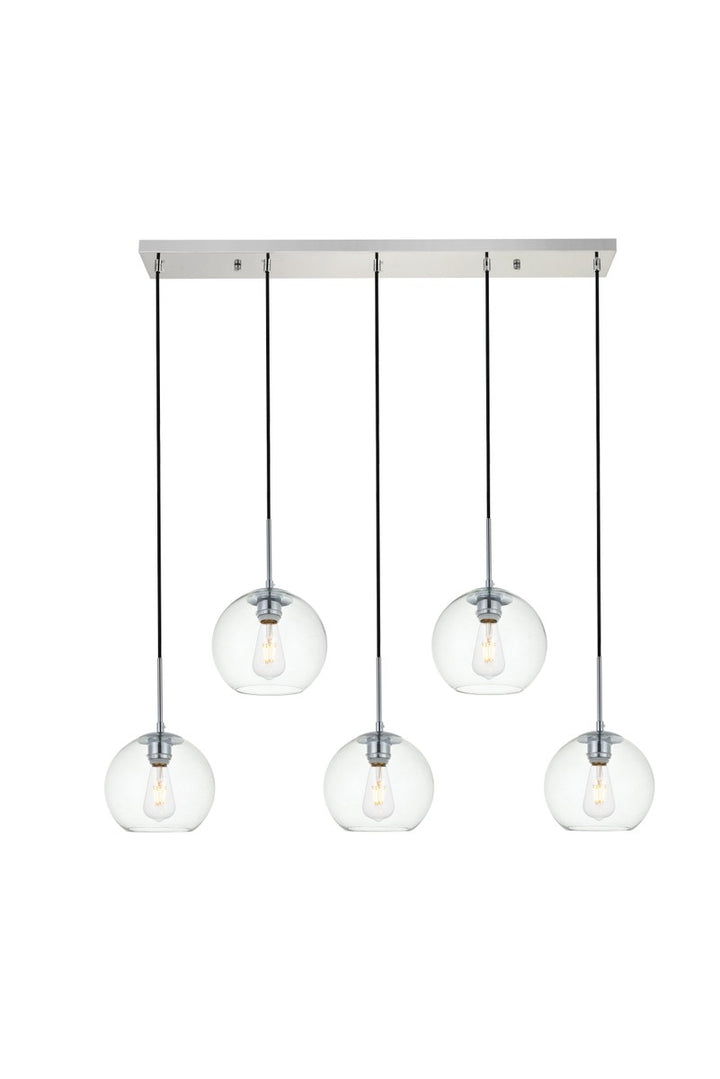 Elegant BAXTER LD2228C Pendant Light - Chrome And Clear