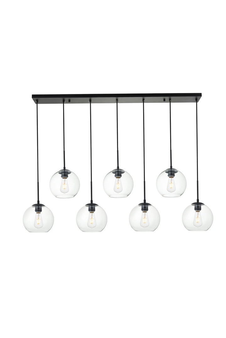 Elegant BAXTER LD2230BK Pendant Light - Black And Clear