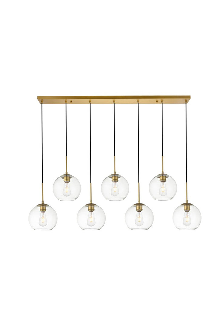 Elegant BAXTER LD2230BR Pendant Light - Brass And Clear