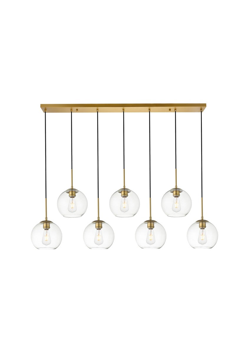 Elegant BAXTER LD2230BR Pendant Light - Brass And Clear