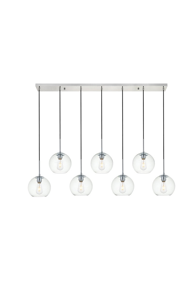 Elegant BAXTER LD2230C Pendant Light - Chrome And Clear