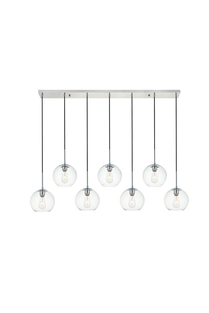 Elegant BAXTER LD2230C Pendant Light - Chrome And Clear