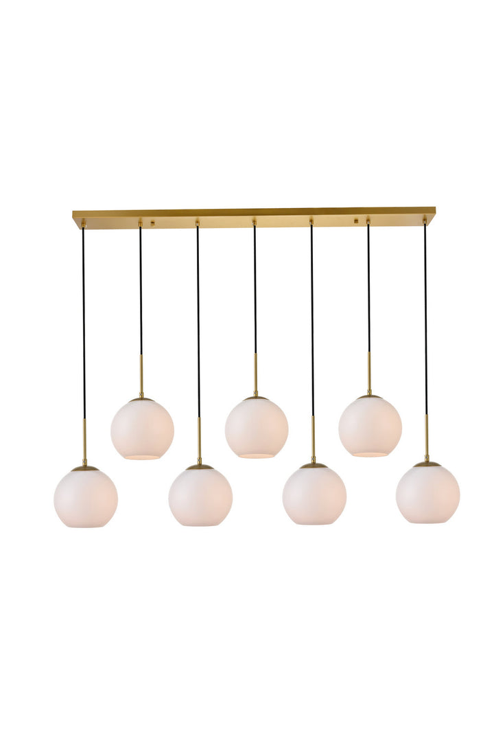 Elegant Baxter LD2231BR Pendant Light - Brass And Frosted White