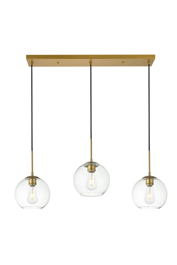 Elegant BAXTER LD2236BR Pendant Light - Brass And Clear