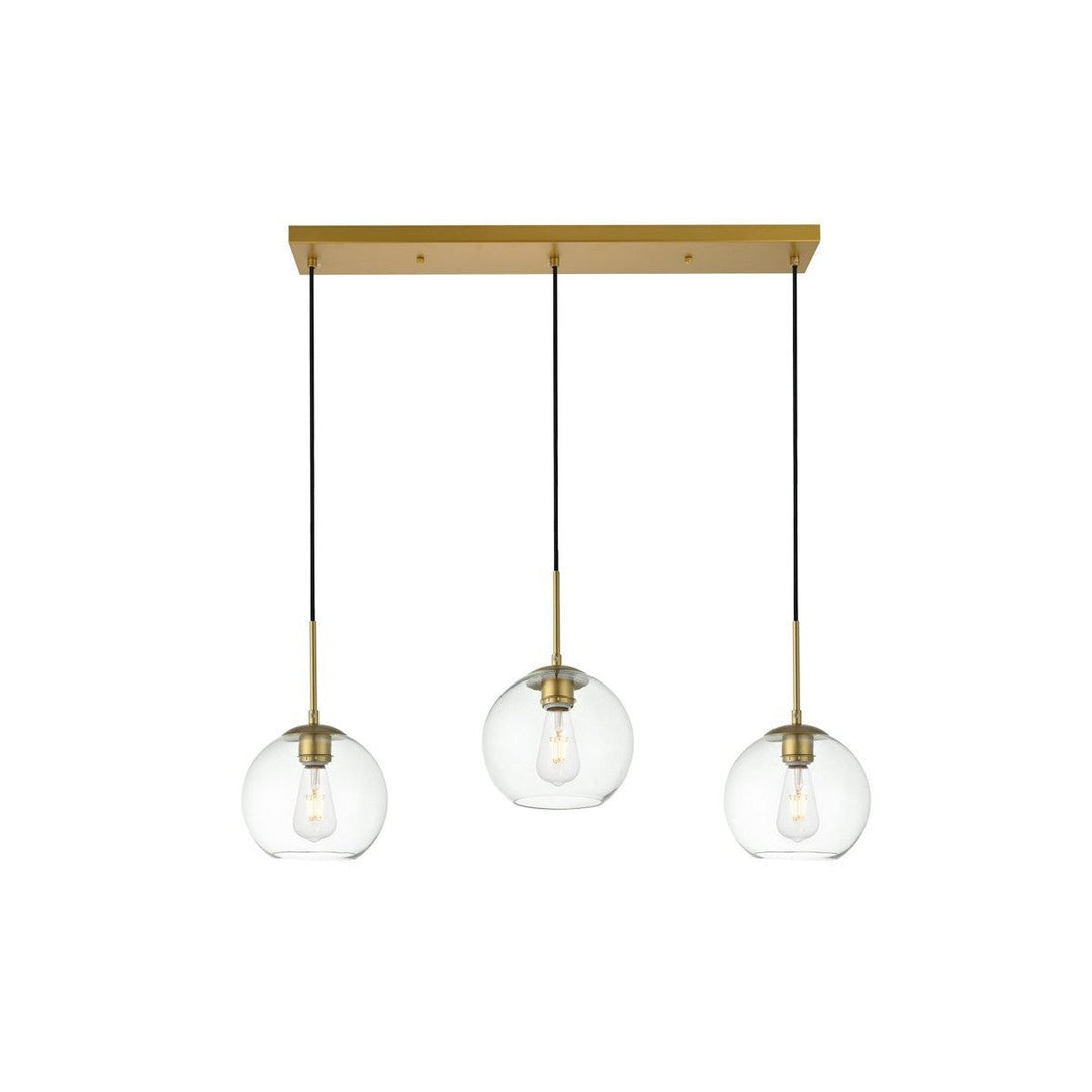 Elegant BAXTER LD2236BR Pendant Light - Brass And Clear