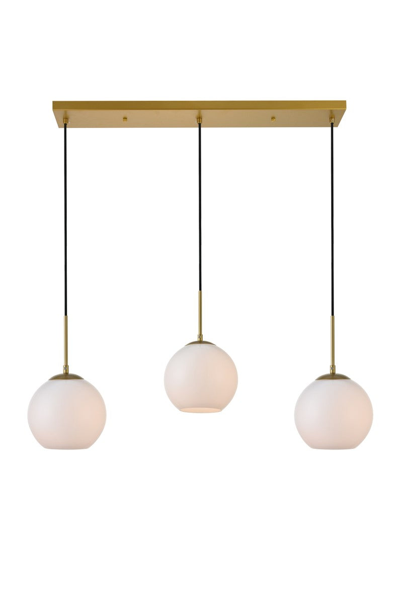 Elegant BAXTER LD2237BR Pendant Light - Brass And Frosted White