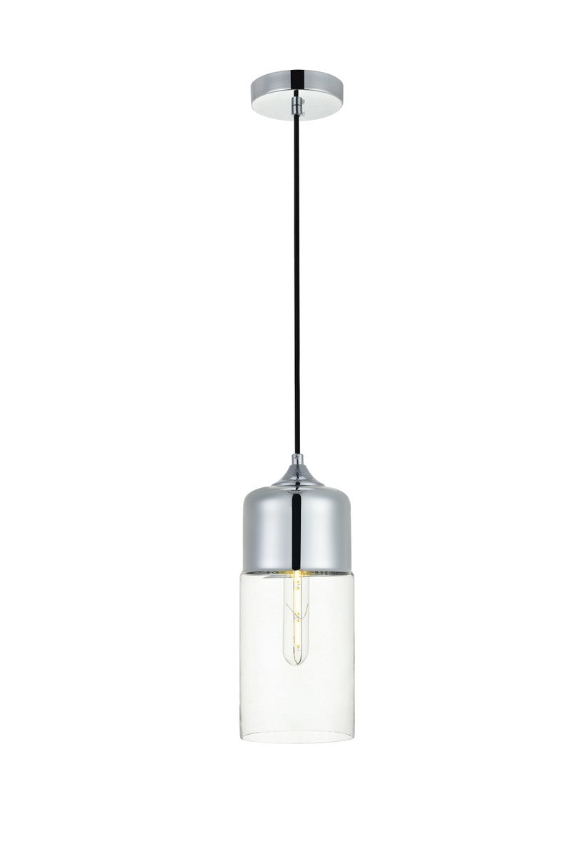 Elegant ASHWELL LD2240C Pendant Light - Chrome And Clear