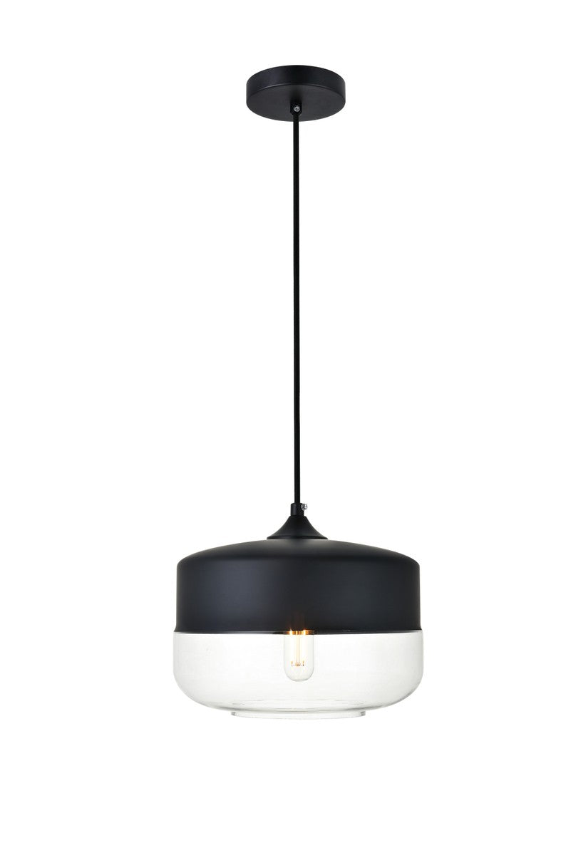 Elegant ASHWELL LD2243BK Pendant Light - Black And Clear