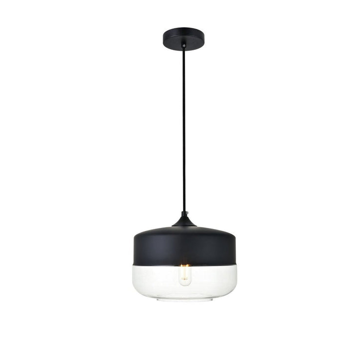 Elegant ASHWELL LD2243BK Pendant Light - Black And Clear