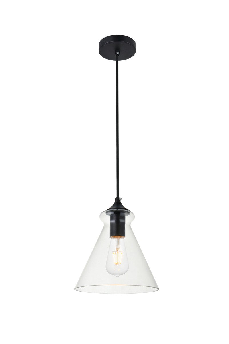 Elegant DESTRY LD2244BK Pendant Light - Black And Clear