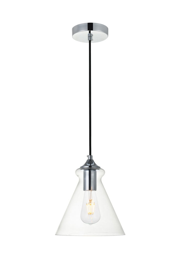 Elegant DESTRY LD2244C Pendant Light - Chrome And Clear