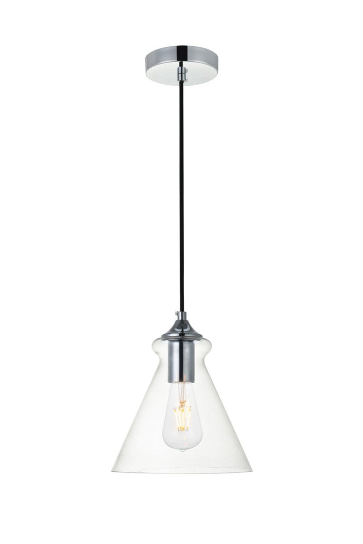 Elegant DESTRY LD2244C Pendant Light - Chrome And Clear