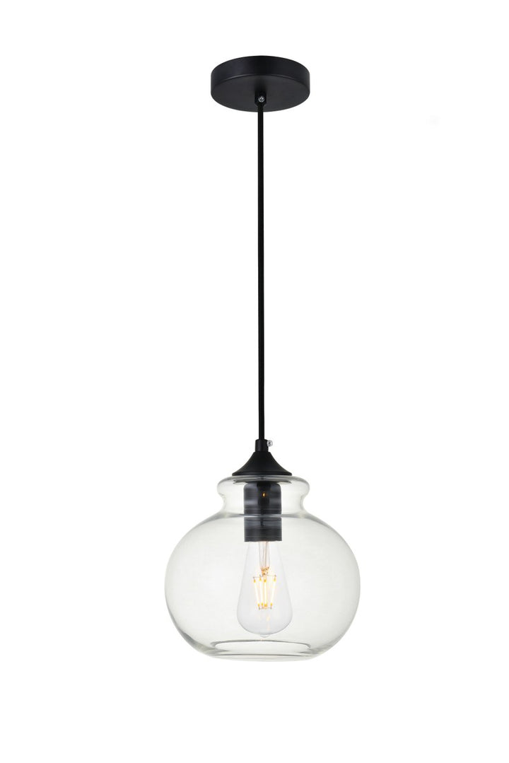 Elegant DESTRY LD2245BK Pendant Light - Black And Clear