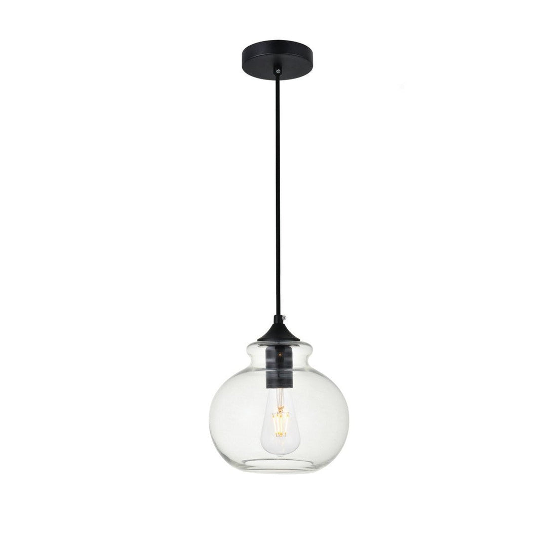 Elegant DESTRY LD2245BK Pendant Light - Black And Clear