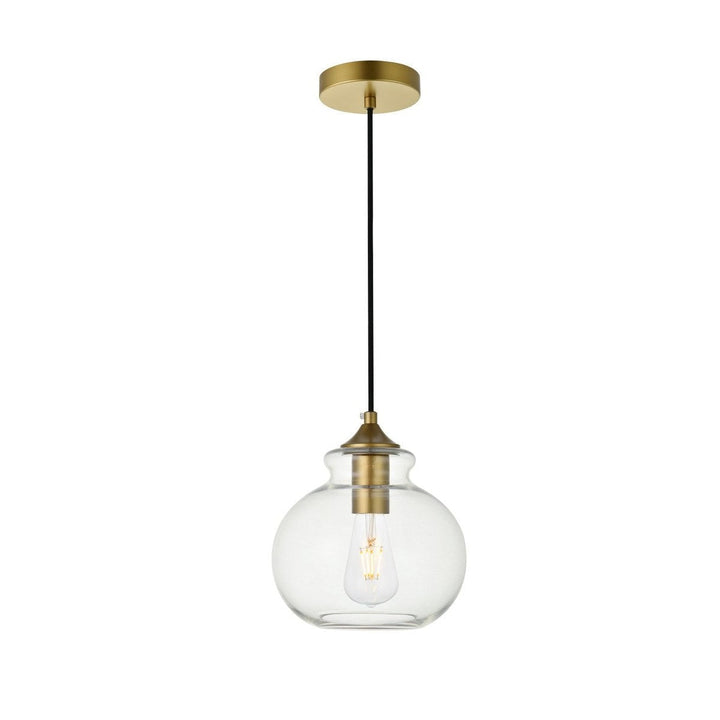 Elegant DESTRY LD2245BR Pendant Light - Brass And Clear