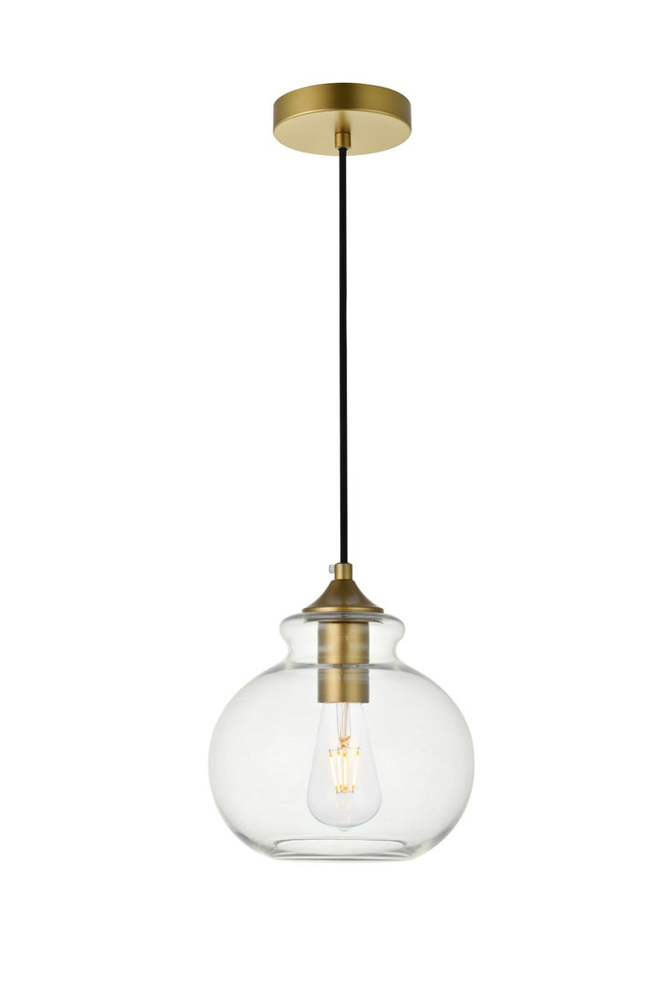 Elegant DESTRY LD2245BR Pendant Light - Brass And Clear