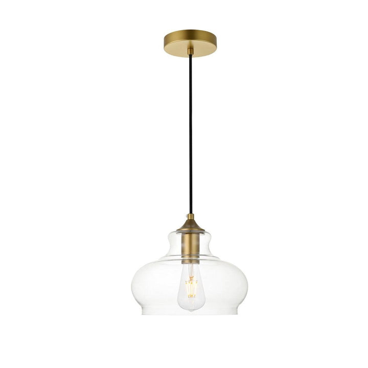 Elegant DESTRY LD2246BR Pendant Light - Brass And Clear