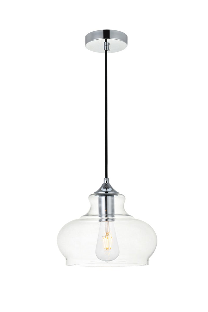 Elegant DESTRY LD2246C Pendant Light - Chrome And Clear