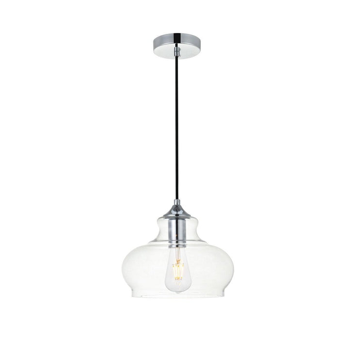 Elegant DESTRY LD2246C Pendant Light - Chrome And Clear