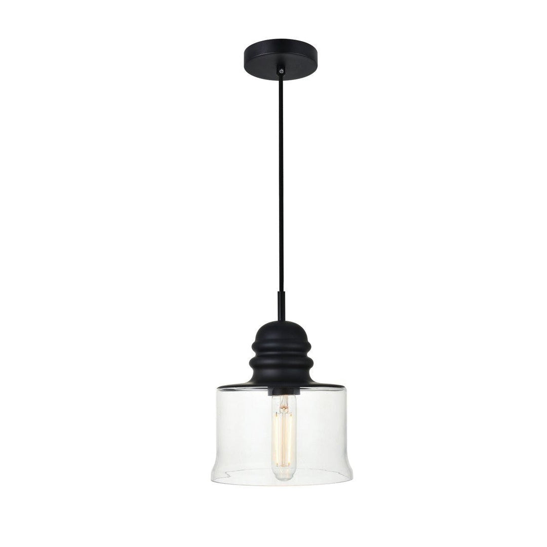 Elegant KENNA LD2253BK Pendant Light - Black And Clear