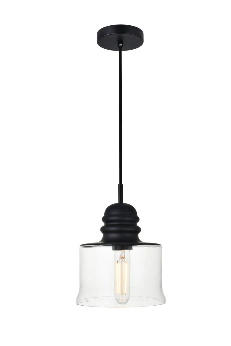 Elegant KENNA LD2253BK Pendant Light - Black And Clear