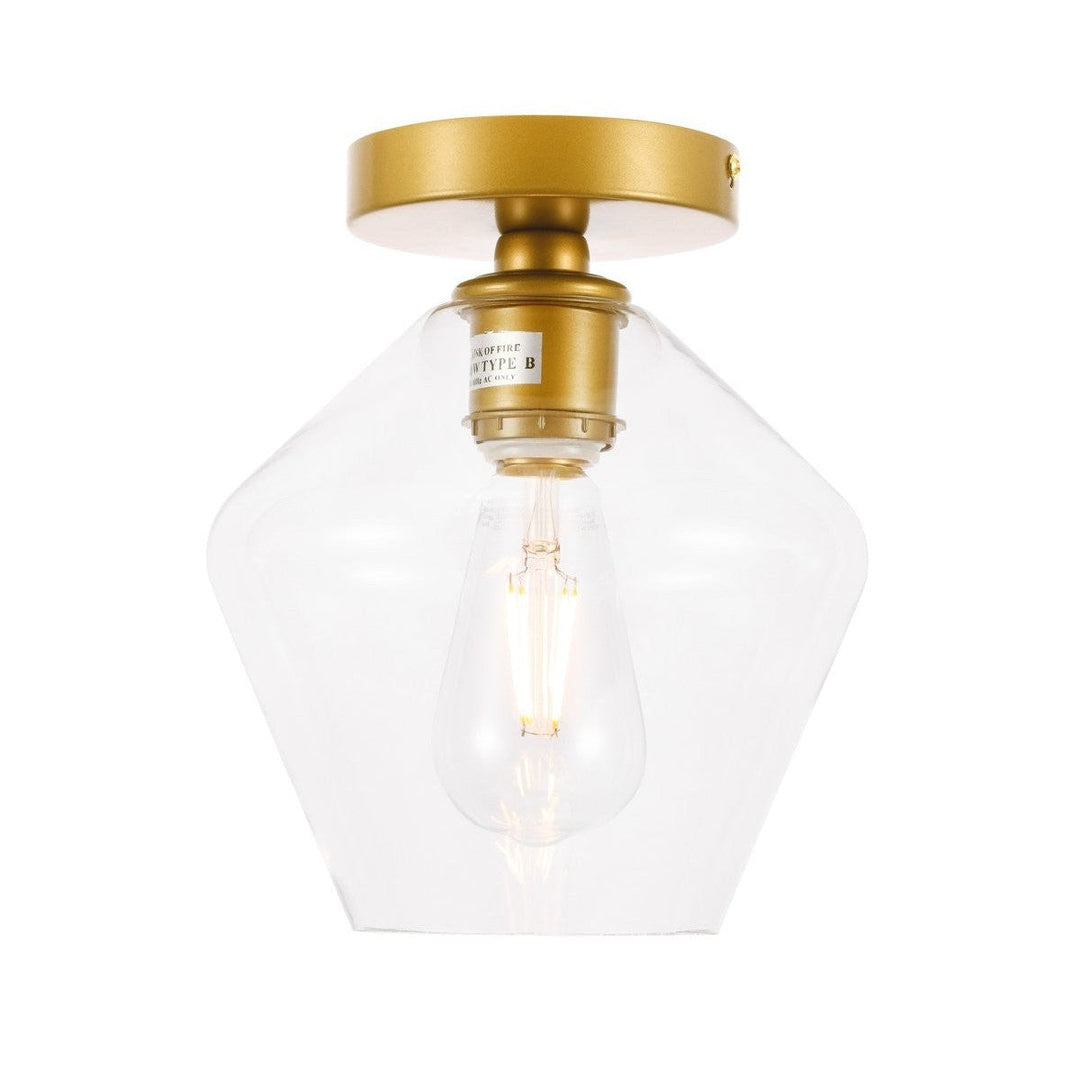 Elegant Gene LD2254BR Ceiling Light - Brass And Clear Glass