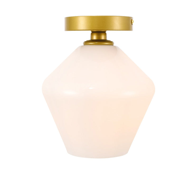 Elegant Gene LD2255BR Ceiling Light - Brass And Frosted White Glass