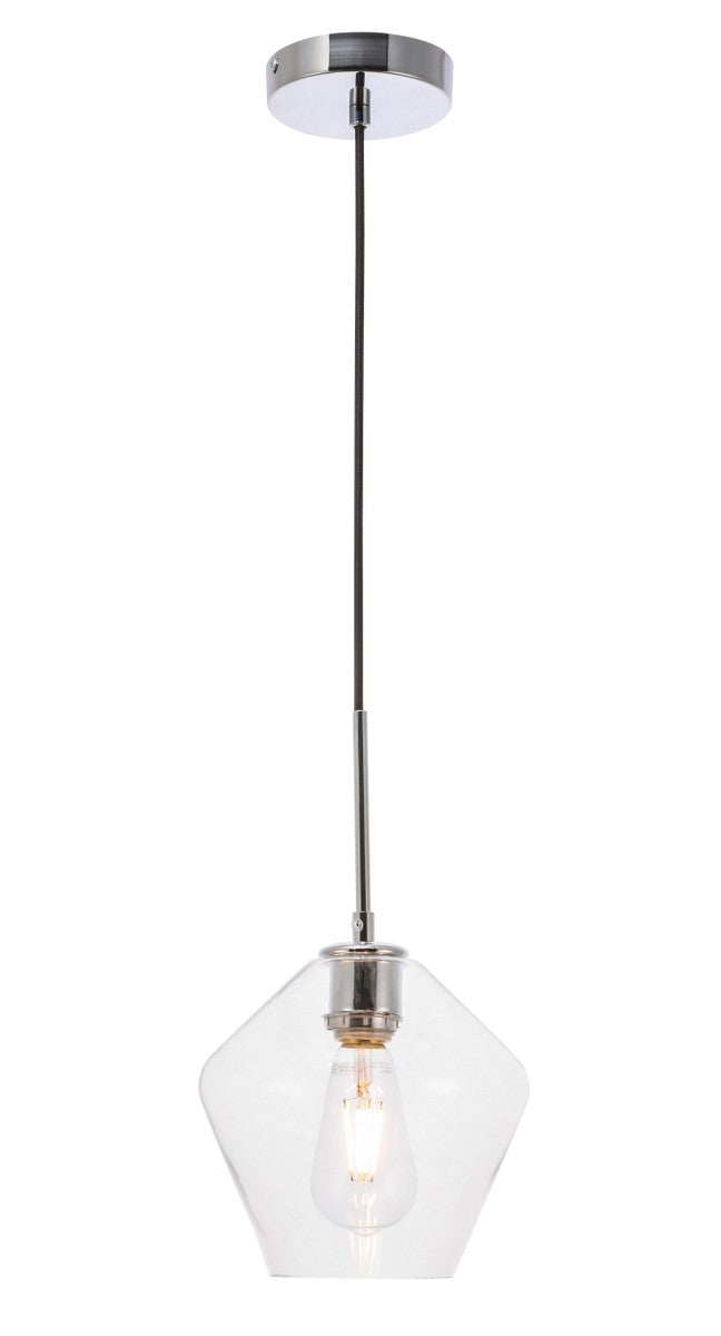 Elegant Gene LD2256C Pendant Light - Chrome And Clear Glass