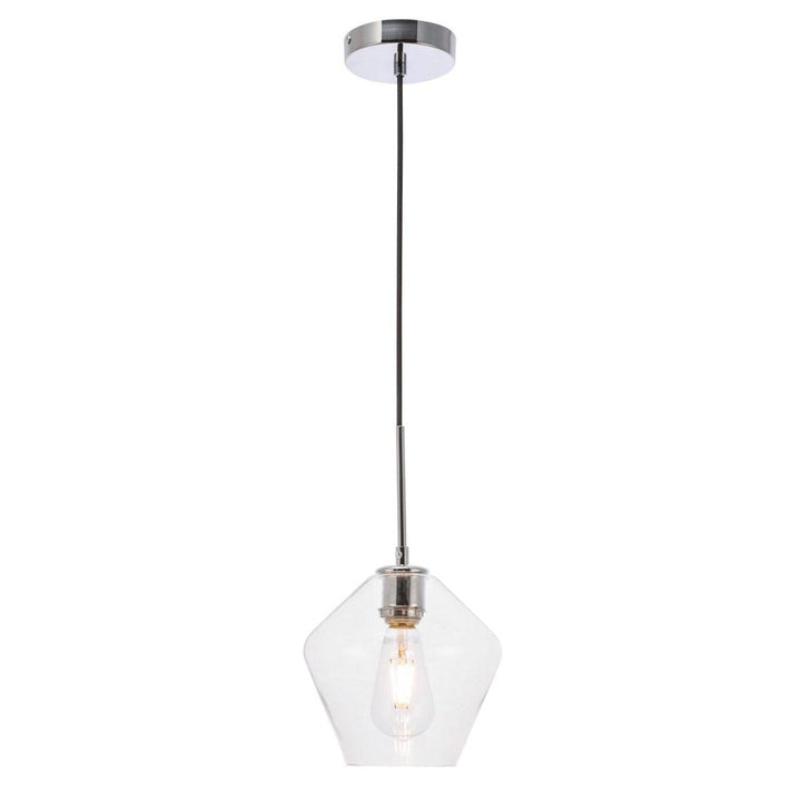 Elegant Gene LD2256C Pendant Light - Chrome And Clear Glass