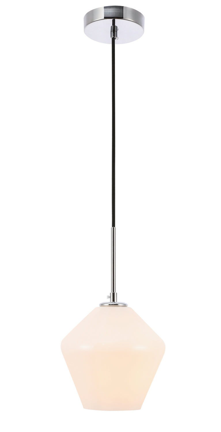 Elegant Gene LD2257C Pendant Light - Chrome And Frosted White Glass