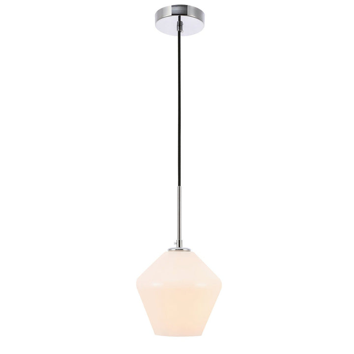 Elegant Gene LD2257C Pendant Light - Chrome And Frosted White Glass