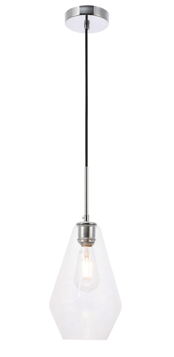 Elegant Gene LD2260C Pendant Light - Chrome And Clear Glass